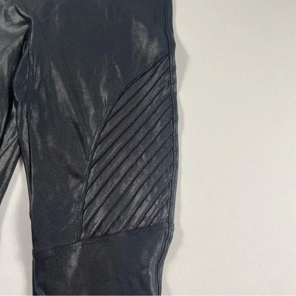 Spanx Faux Leather Moto Leggings Black Size M - Picture 6 of 13